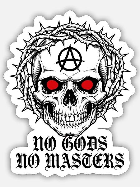 Anarchieschädel mit Dornenkrone - Sticker Größe S (10 x 10 cm) - Mattweiß