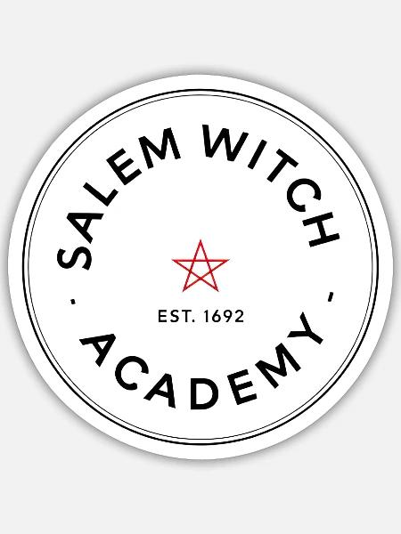 Salem Hexenakademie Emblem - Sticker Größe S (10 x 10 cm) - Mattweiß