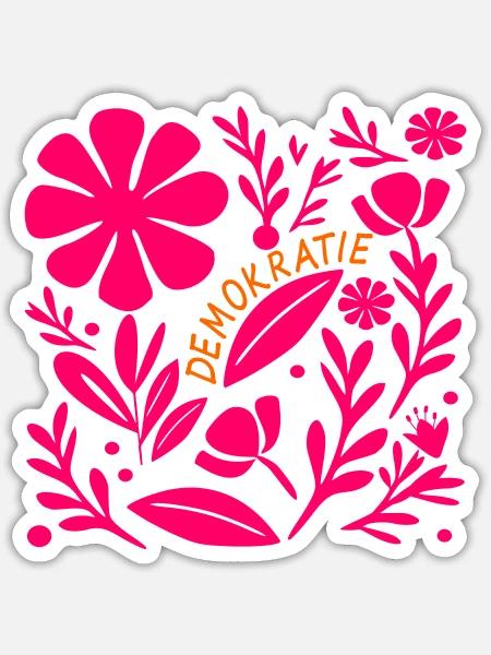 Demokratie Blumen Vielfalt - Sticker Größe S (10 x 10 cm) - Mattweiß