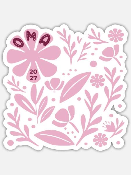 Garten Oma 2027 - Sticker Größe S (10 x 10 cm) - Mattweiß