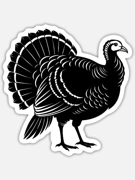 Wilder Truthahn - Sticker Größe S (10 x 10 cm) - Mattweiß