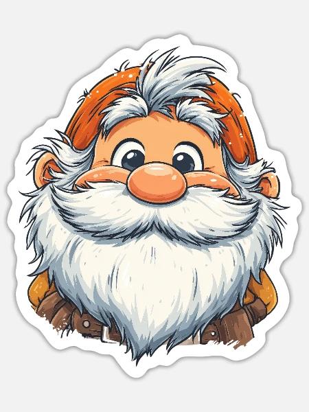 Kuscheliger Gartenzwerg - Sticker Größe S (10 x 10 cm) - Mattweiß