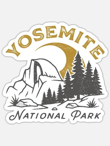 Vintage-Yosemite - Sticker Größe S (10 x 10 cm) - Mattweiß