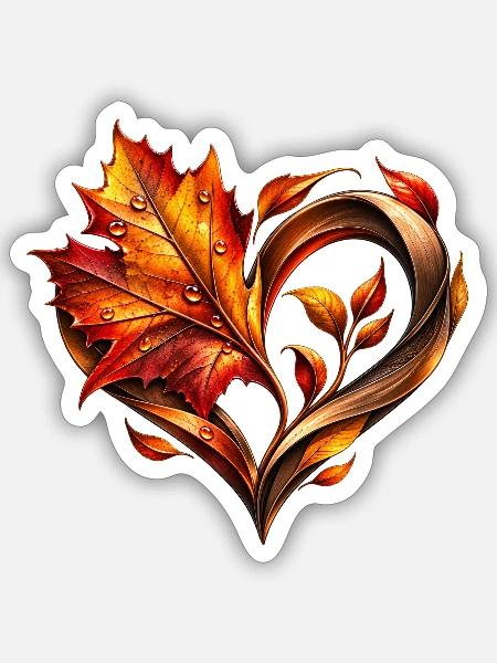 Herbstmensch - Sticker Größe S (10 x 10 cm) - Mattweiß