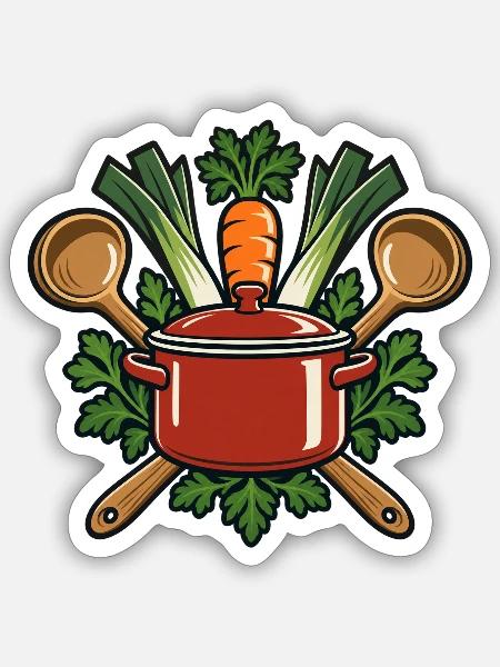 Suppenteam – Gemeinsam schmeckt es besser - Sticker Größe S (10 x 10 cm) - Mattweiß