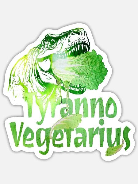 Tyranno Vegetarius Grün-T-Rex - Sticker Größe S (10 x 10 cm) - Mattweiß