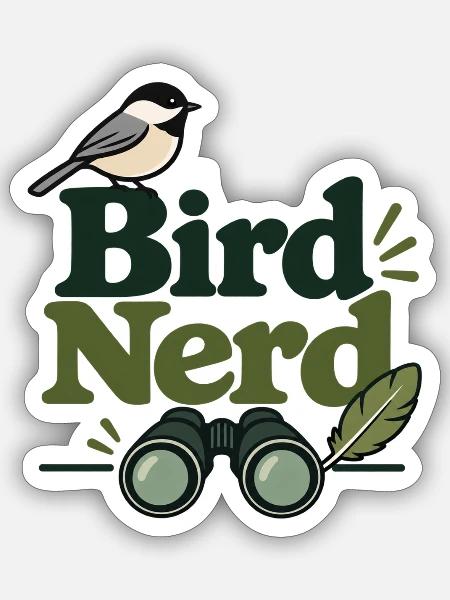 Vogel-Nerd - Sticker Größe S (10 x 10 cm) - Mattweiß