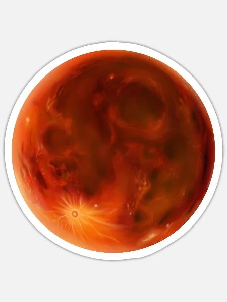 roter Blutmond - Sticker Größe S (10 x 10 cm) - Mattweiß