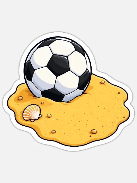 Beach Soccer Ball - Sticker Größe S (10 x 10 cm) - Mattweiß