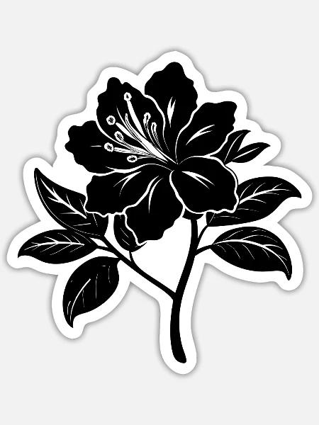 Azaleenblüte - Sticker Größe S (10 x 10 cm) - Mattweiß