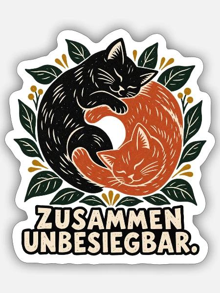 Zusammen unbesiegbar - Sticker Größe S (10 x 10 cm) - Mattweiß