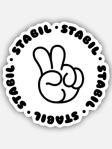 STABIL - PEACE - Sticker Größe S (10 x 10 cm) - Mattweiß