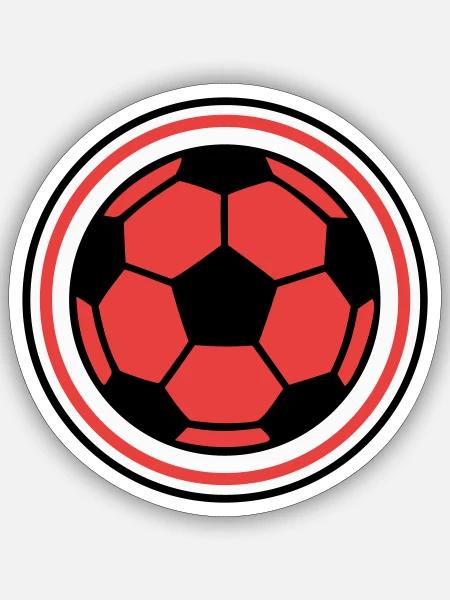 Fussball Ball Kreis Logo - Sticker Größe S (10 x 10 cm) - Mattweiß