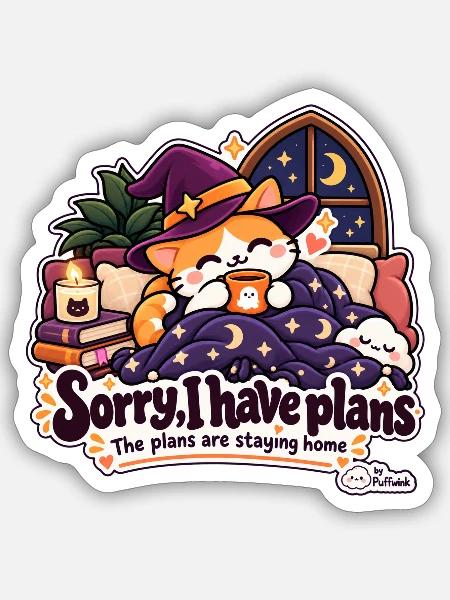 Halloween – Entschuldigung, ich habe Pläne - Sticker Größe S (10 x 10 cm) - Mattweiß