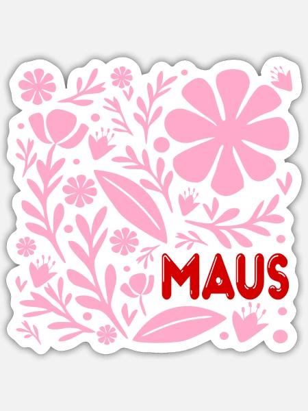 Blumen für Maus - Sticker Größe S (10 x 10 cm) - Mattweiß