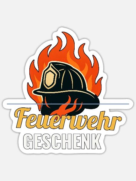 Feuerwehr Geschenk für Einsatzkräfte. - Sticker Größe S (10 x 10 cm) - Mattweiß
