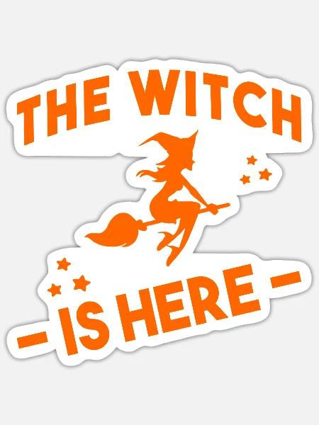 Halloween Witch - Sticker Größe S (10 x 10 cm) - Mattweiß