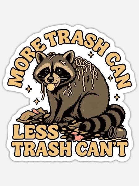 More Trash Can - Sticker Größe S (10 x 10 cm) - Mattweiß