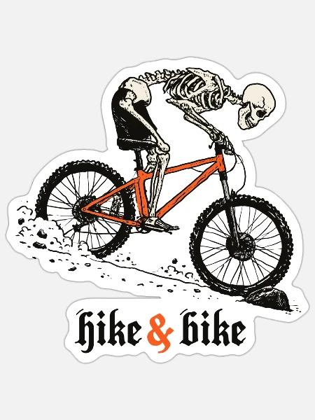 Hike nd bike - Sticker Größe S (10 x 10 cm) - Mattweiß