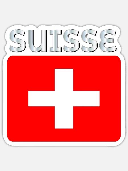 Schweiz - Sticker Größe S (10 x 10 cm) - Mattweiß