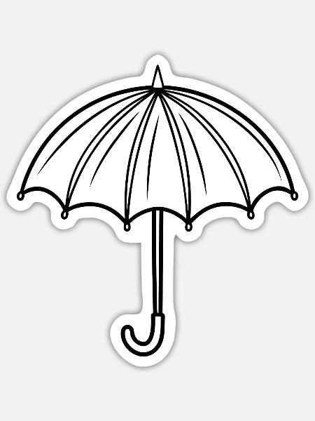 Süßer offener Schirm - Sticker Größe S (10 x 10 cm) - Mattweiß