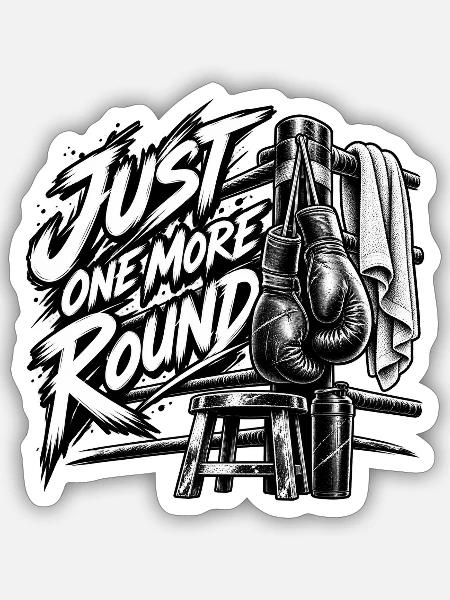 NUR NOCH EINE RUNDE. - Sticker Größe S (10 x 10 cm) - Mattweiß