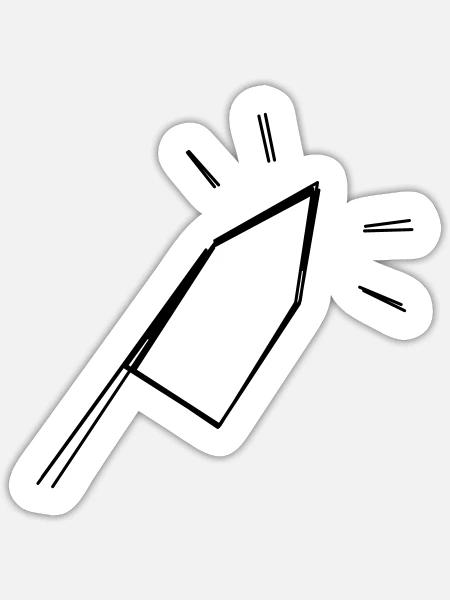 Silvesterrakete handgezeichnet - Sticker Größe S (10 x 10 cm) - Mattweiß