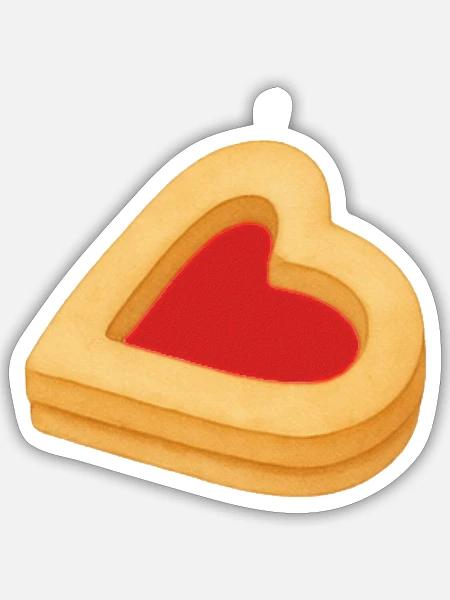 Keksherz - Sticker Größe S (10 x 10 cm) - Mattweiß