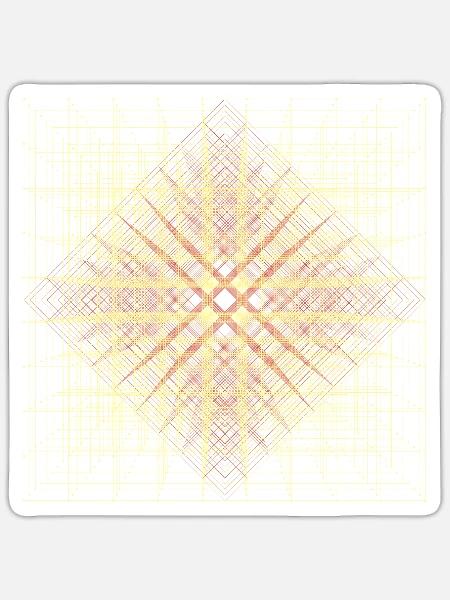 Cube Dots Drahtgitter 3D geometrisches Gitter - Sticker Größe S (10 x 10 cm) - Mattweiß