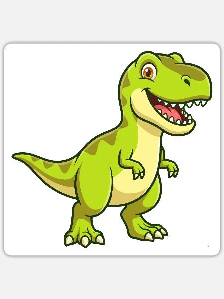 Dino Dinosaurier - Sticker Größe S (10 x 10 cm) - Mattweiß