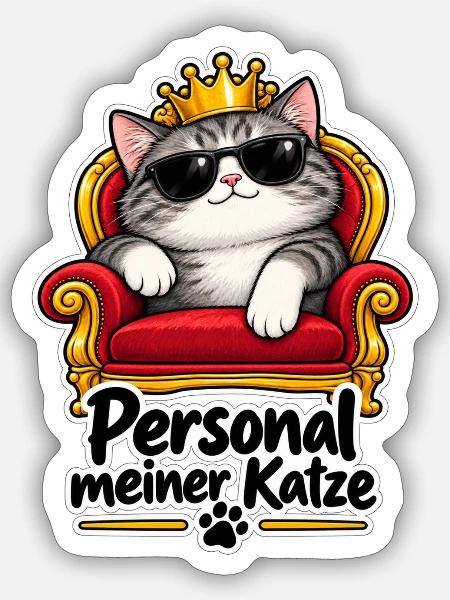 Katze – Personal meiner Katze - Sticker Größe S (10 x 10 cm) - Mattweiß