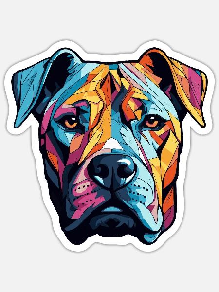 Hundeporträt - Sticker Größe S (10 x 10 cm) - Mattweiß
