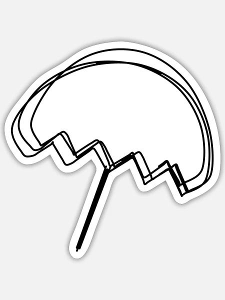 Sonnenschirm handgezeichnet - Sticker Größe S (10 x 10 cm) - Mattweiß
