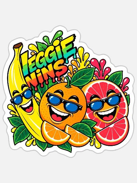 Veggie Wins Obst - Sticker Größe S (10 x 10 cm) - Mattweiß