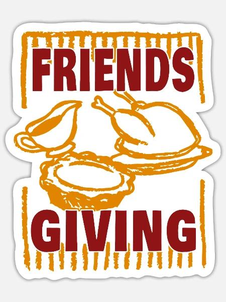 Friends Giving Muscheln Illustration - Sticker Größe S (10 x 10 cm) - Mattweiß