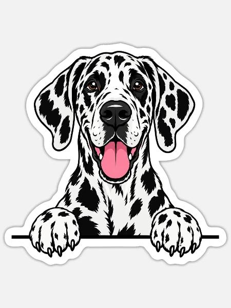 Dalmatiner - Sticker Größe S (10 x 10 cm) - Mattweiß