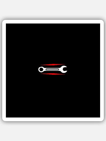 Mechanisch inspirierte Kleidung - Sticker Größe S (10 x 10 cm) - Mattweiß