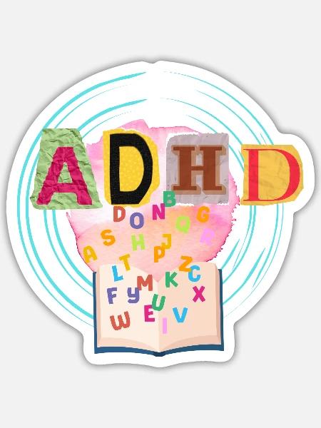 ADHS - Sticker Größe S (10 x 10 cm) - Mattweiß