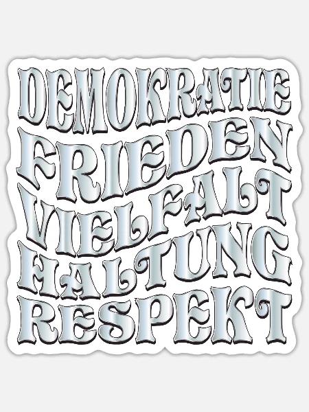 Respekt Demokratie - Sticker Größe S (10 x 10 cm) - Mattweiß
