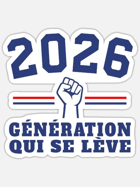 Aufstieg der Generation 2026 - Sticker Größe S (10 x 10 cm) - Mattweiß