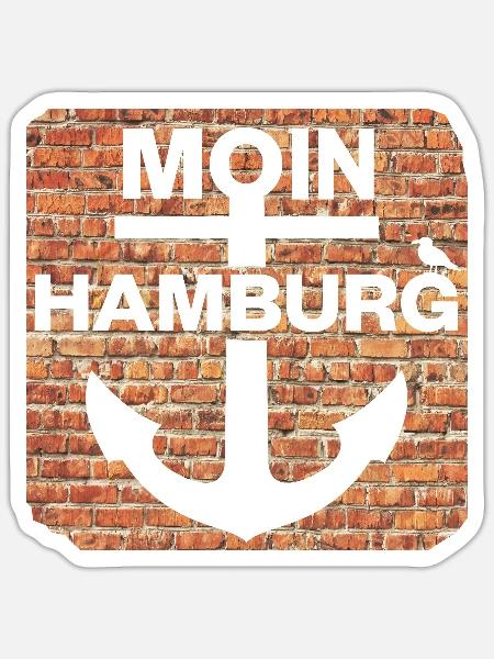 Moin_Hamburg - Sticker Größe S (10 x 10 cm) - Mattweiß