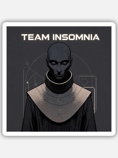 Team Insomnia Dunkle Robe Vision - Sticker Größe S (10 x 10 cm) - Mattweiß