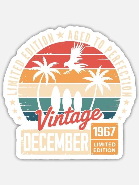 Limitierte Auflage Dezember 1967 - Sticker Größe S (10 x 10 cm) - Mattweiß