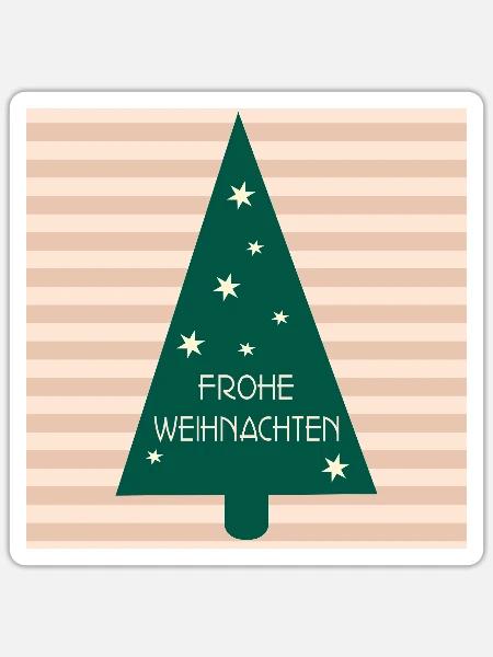Frohe Weihnachten Weihnachtsbaum - Sticker Größe S (10 x 10 cm) - Mattweiß
