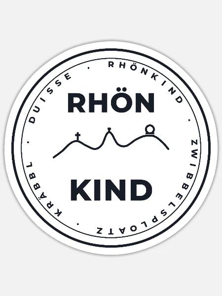 Rhönkind Emblem – Zwibbelsploatz & Kräbbl - Sticker Größe S (10 x 10 cm) - Mattweiß