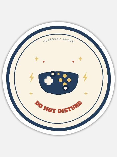 Gamer Badge Do Not Disturb Controller - Sticker Größe S (10 x 10 cm) - Mattweiß