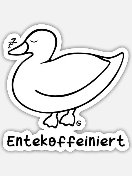 Entekoffeiniert 2 - Sticker Größe S (10 x 10 cm) - Mattweiß