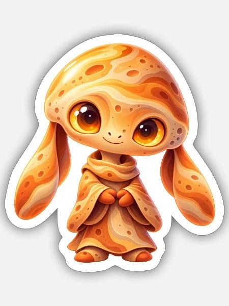 Sonnenmondchen Kosmos Kuscheltier - Sticker Größe S (10 x 10 cm) - Mattweiß