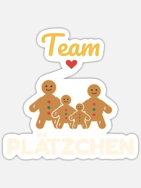 Team Plätzchen – Familien Weihnachtsoutfit - Sticker Größe S (10 x 10 cm) - Mattweiß