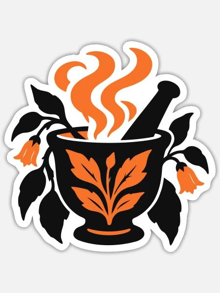 Moerser Kraeuter Hexen Logo - Sticker Größe S (10 x 10 cm) - Mattweiß
